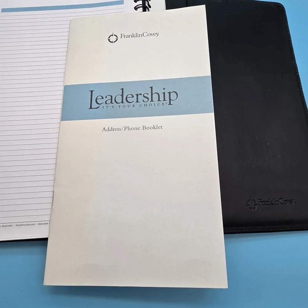 Franklin Covey Leadership Journal Black Leather Cover